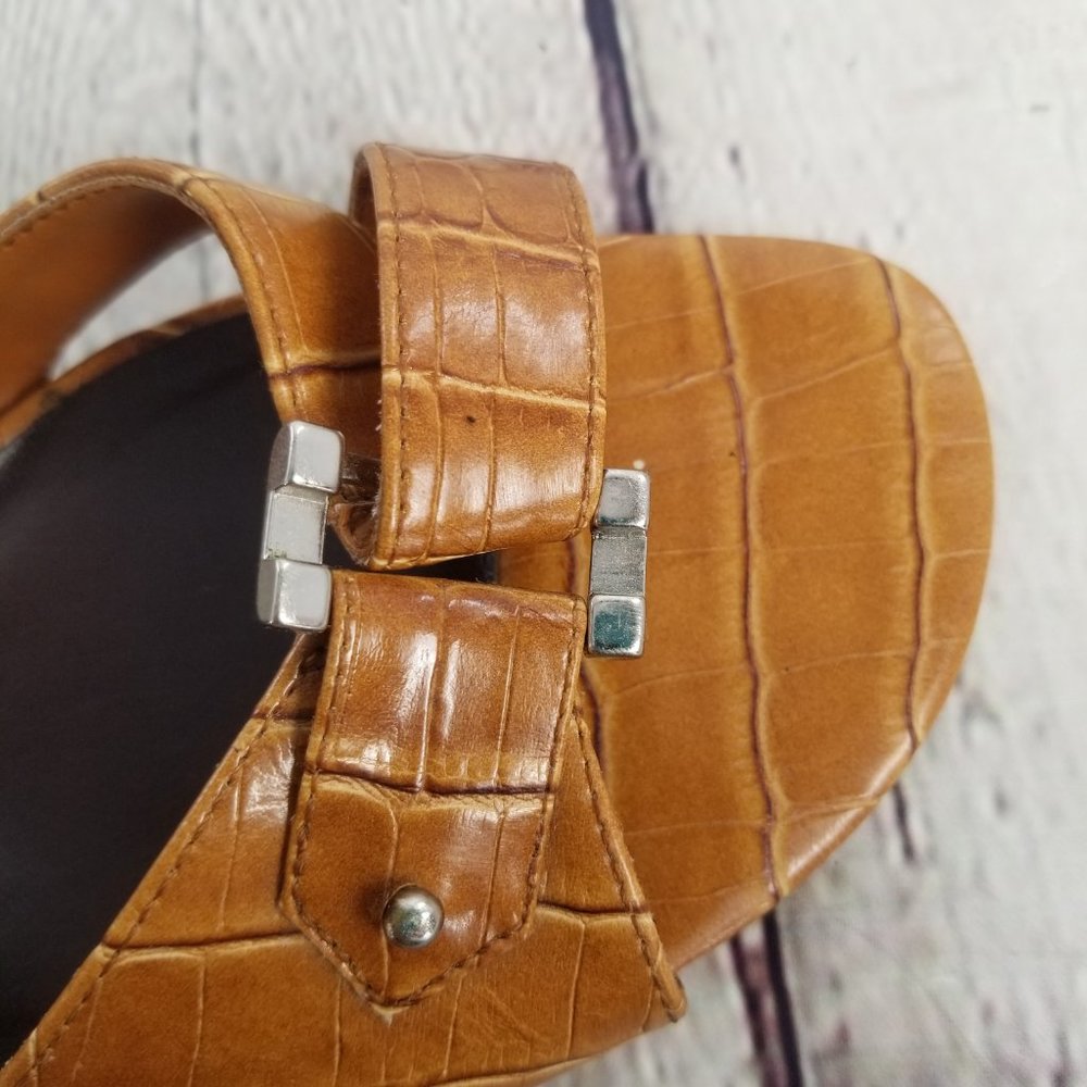 Open Square Toe Low Heels w/ Buckle Slip-On - Picture 6 of 8